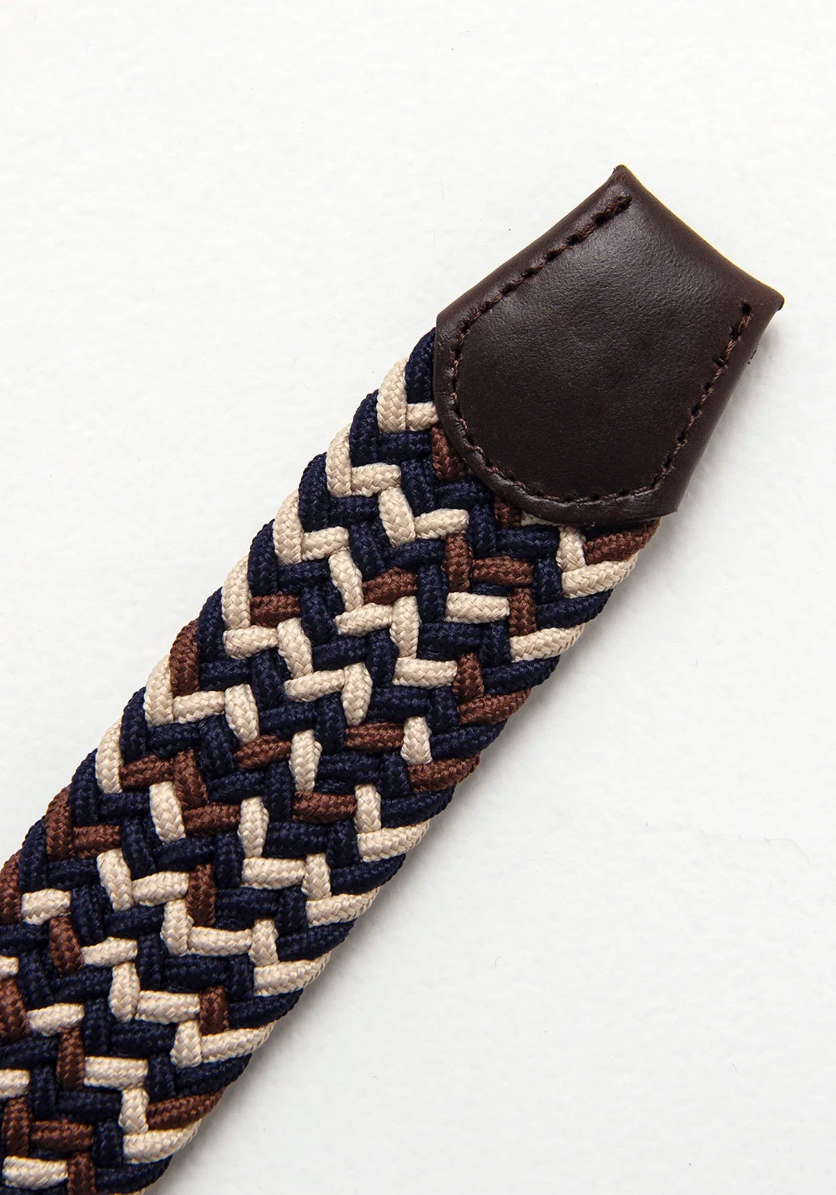 Cinturón Trenzado Elástico Kaki - Chocolate - Azul